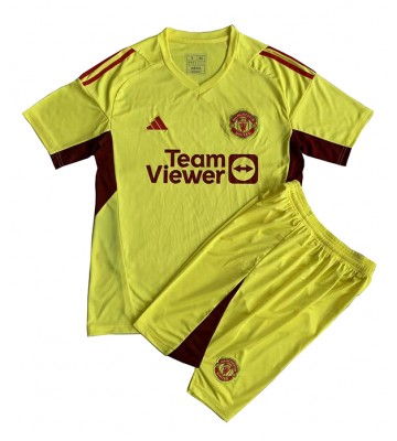 Lacne Dětský Futbalové dres Manchester United Brankarsky  2023-24 Krátky Rukáv - Preč (+ trenírky)